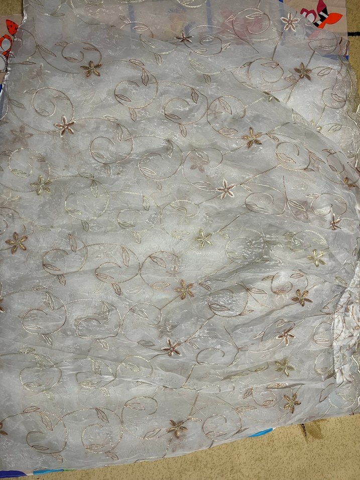 Parlak Beyaz Nakışlı Bohem Perde - Görsel 2