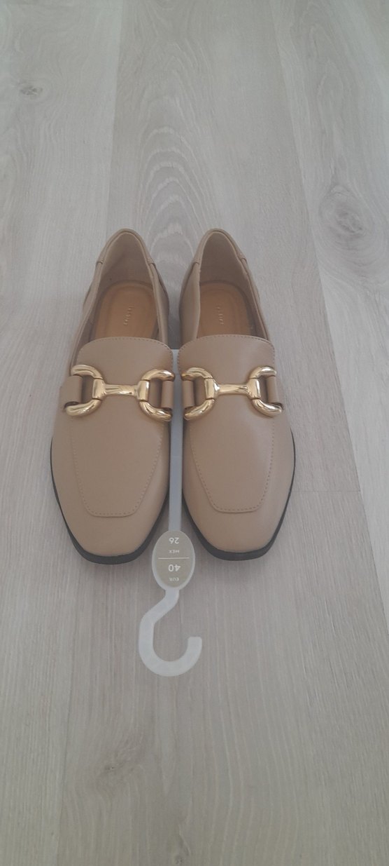 Bej Tokalı Kadın Günlük Topuklu Babet - Görsel 2