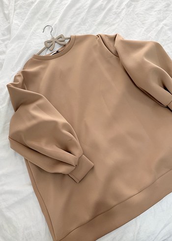 Bej Kadın Salaş Sweatshirt terzi dükkanı