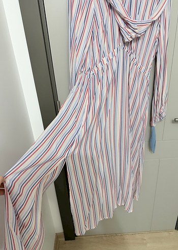 Uzun Kollu Rahat Kesim Kadın Uzun Elbise - Görsel 5