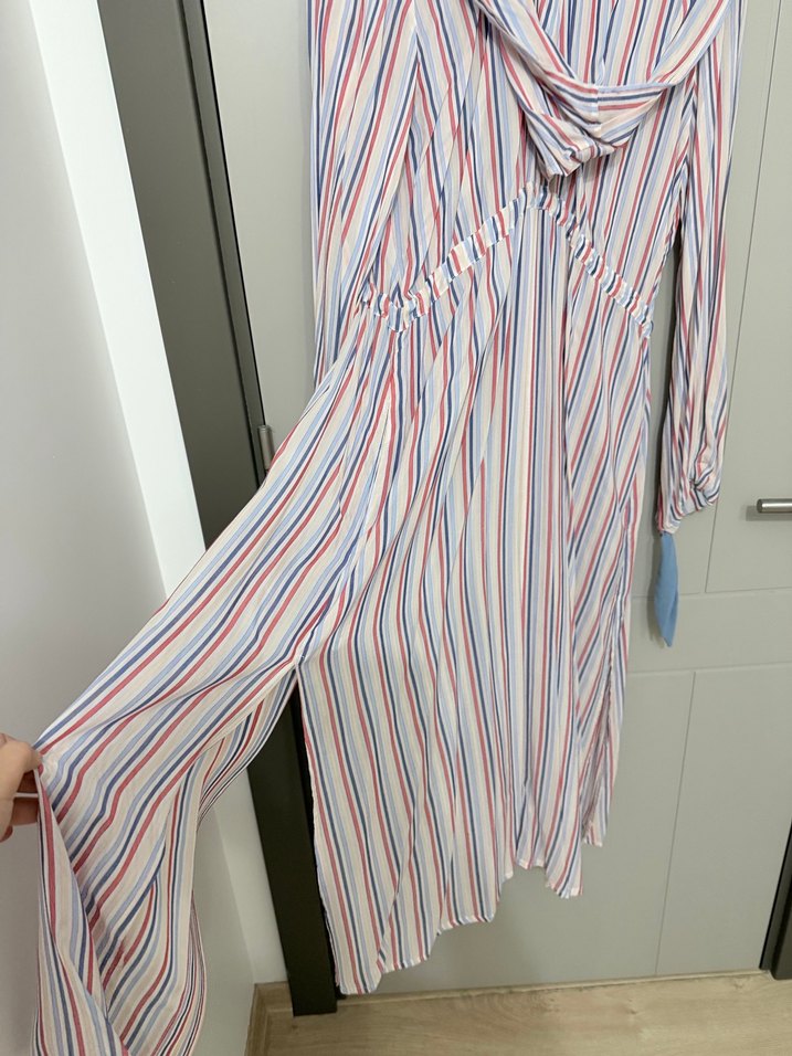 Uzun Kollu Rahat Kesim Kadın Uzun Elbise - Görsel 5