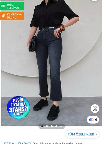 Zara Gri Bağlama Desenli Midi Kadın Kot Pantolon