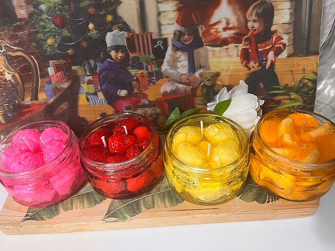 Beden turuncu Renk Reçel mum 1 adet kavanoz mum 230 ml