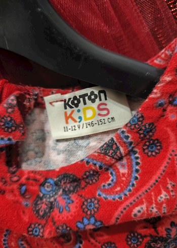 Kırmızı bohem tarzı kız çocuk elbise - Görsel 2