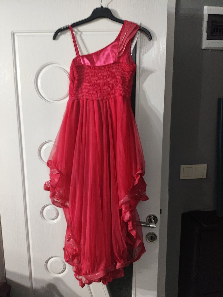 koyu pembe kız çocuk Abiye Elbise - Görsel 2