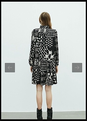 İpekyol siyah beyaz elbise - Görsel 5