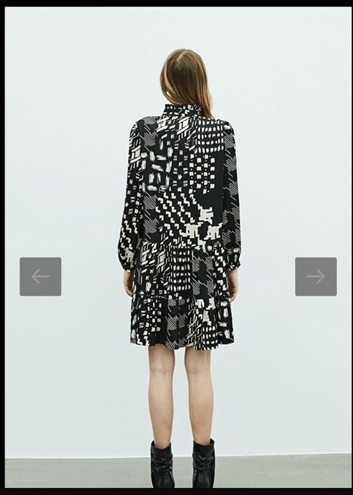 İpekyol siyah beyaz elbise - Görsel 5