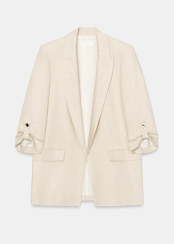 Zara Ekru Oversize Blazer Ceket