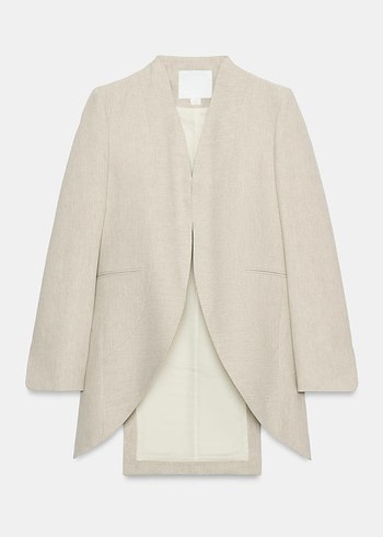 Zara Bej Kruvaze Blazer Ceket