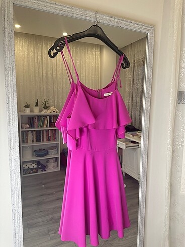 Zara pembe abiye elbise