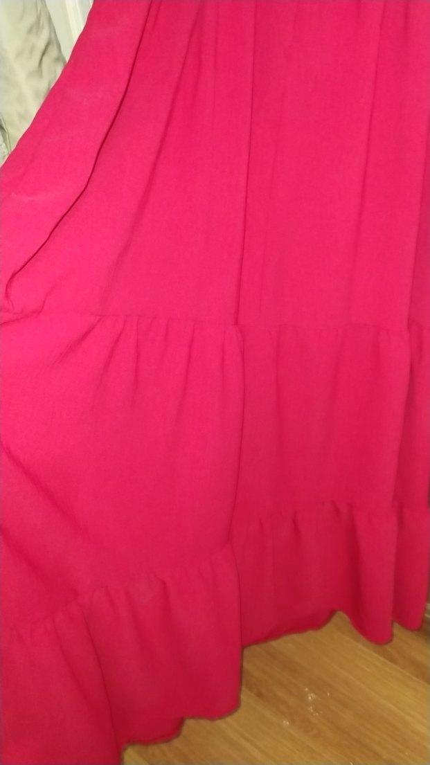 Kırmızı Bohem Midi Askılı Elbise - Görsel 4