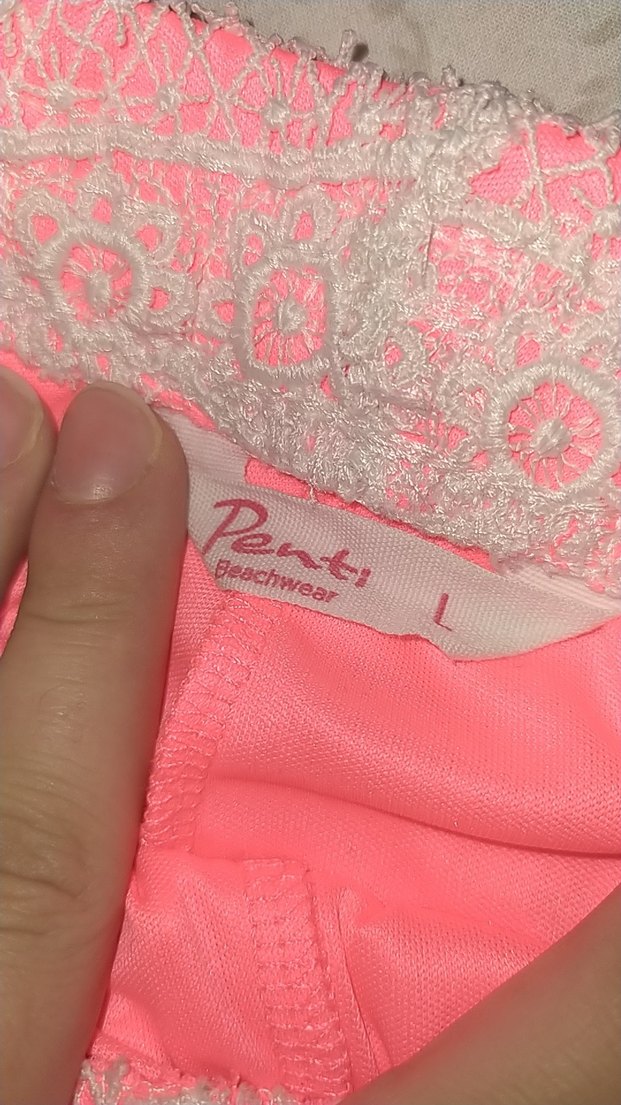 Dantel Detaylı Pembe Bohem Mini Şort - Görsel 2