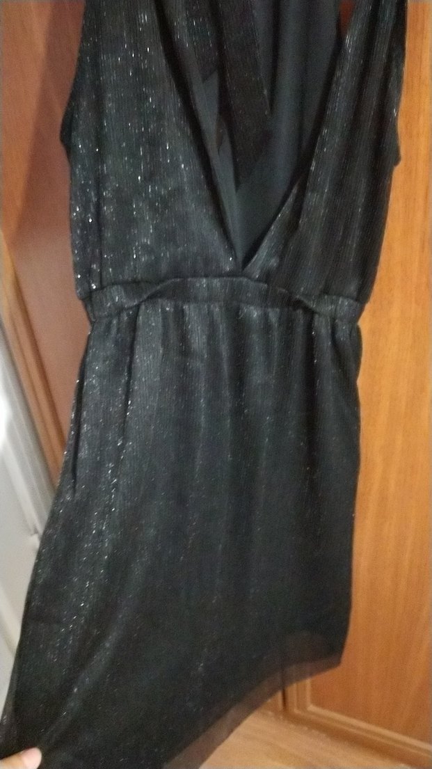 Siyah Drapeli Straplez Midi Abiye Elbise - Görsel 4