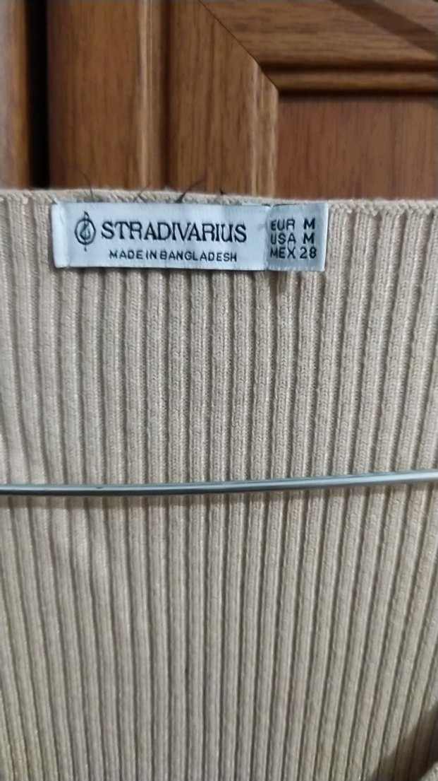 V Yaka Uzun Kollu Beyaz Triko Elbise - Görsel 2