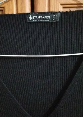 Siyah V Yaka İnce Örgü Kadın Kazak - Görsel 2