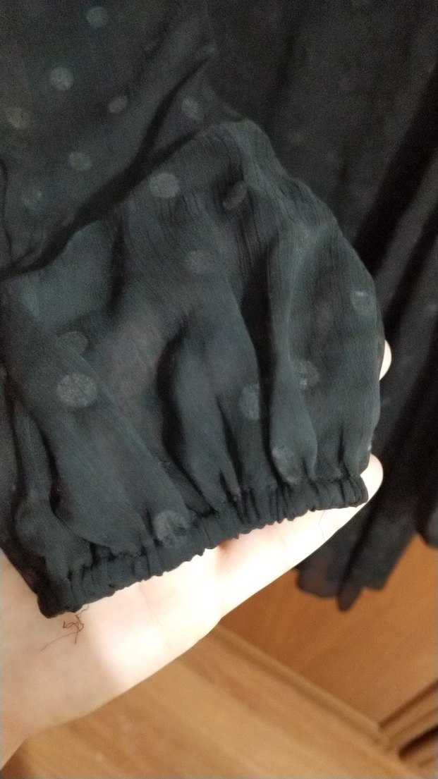 Puantiye Desenli Siyah Hamile Midi Elbise - Görsel 3