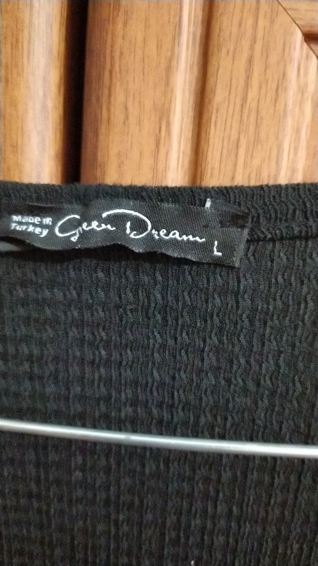 Siyah V Yaka Salaş Midi Elbise - Görsel 2