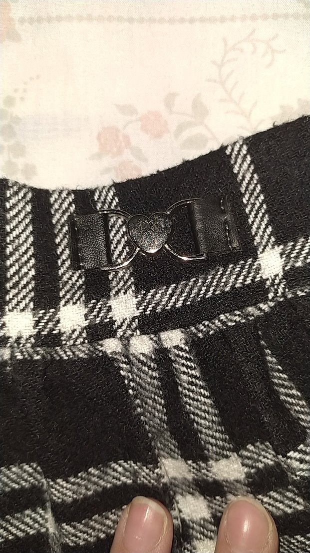 Kemerli Siyah Ekoseli Midi Etek - Görsel 2