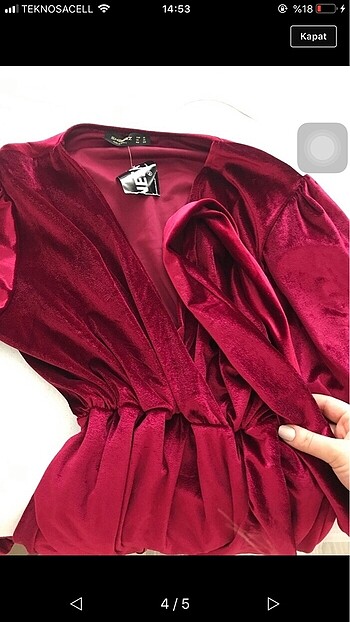 m Beden bordo Renk Elbise