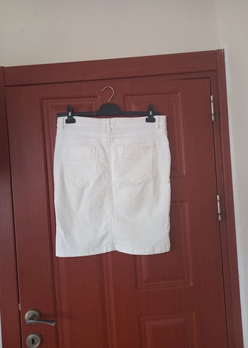 Zara Beyaz Kot Etek