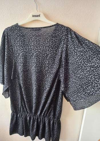 42 Beden gri Renk Polo Garage Leopar Yeni Bluz Tunik