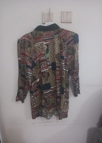 Desenli Salaş Bohem Uzun Hamile Gömleği - Görsel 2