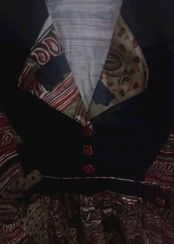 Desenli Salaş Bohem Uzun Hamile Gömleği - Görsel 3