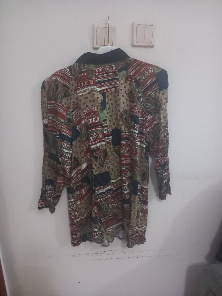 Desenli Salaş Bohem Uzun Hamile Gömleği - Görsel 2