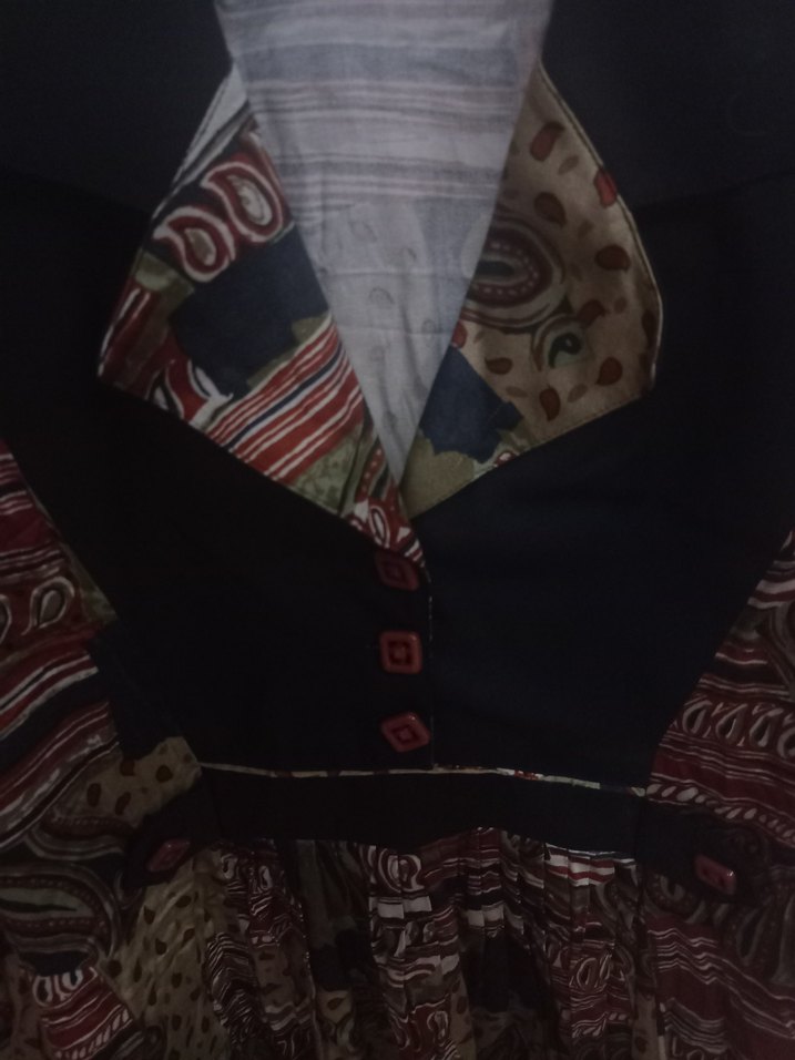 Desenli Salaş Bohem Uzun Hamile Gömleği - Görsel 3