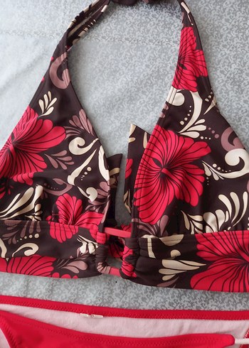 l Beden kahverengi Renk Harika Renkli Bikini Takımı