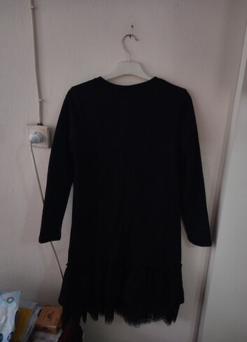 s Beden siyah Renk Dantelli Yeni Sweat Elbise