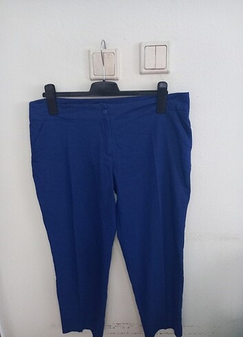 44 Beden mavi Renk Organik Kumaş Yazlık Pantalon