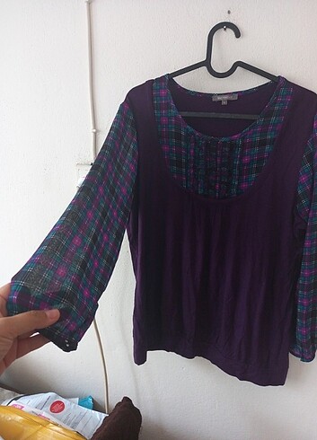 xl Beden mor Renk Harika Renkli Bluz