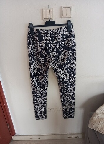 xl Beden siyah Renk Desenli Tayt Pantalon