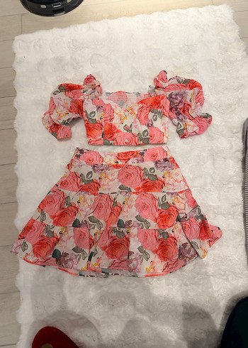 Çiçek Desenli Pembe alt üst takım - Görsel 2