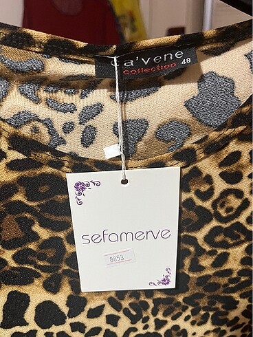 Leopar desenli tunik