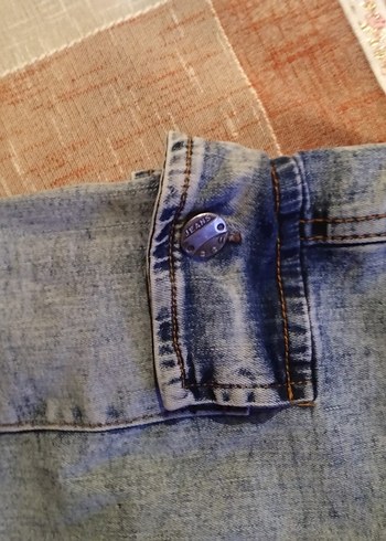 11-12 Yaş Beden Ovit mavi Kargo cep jean pantalon