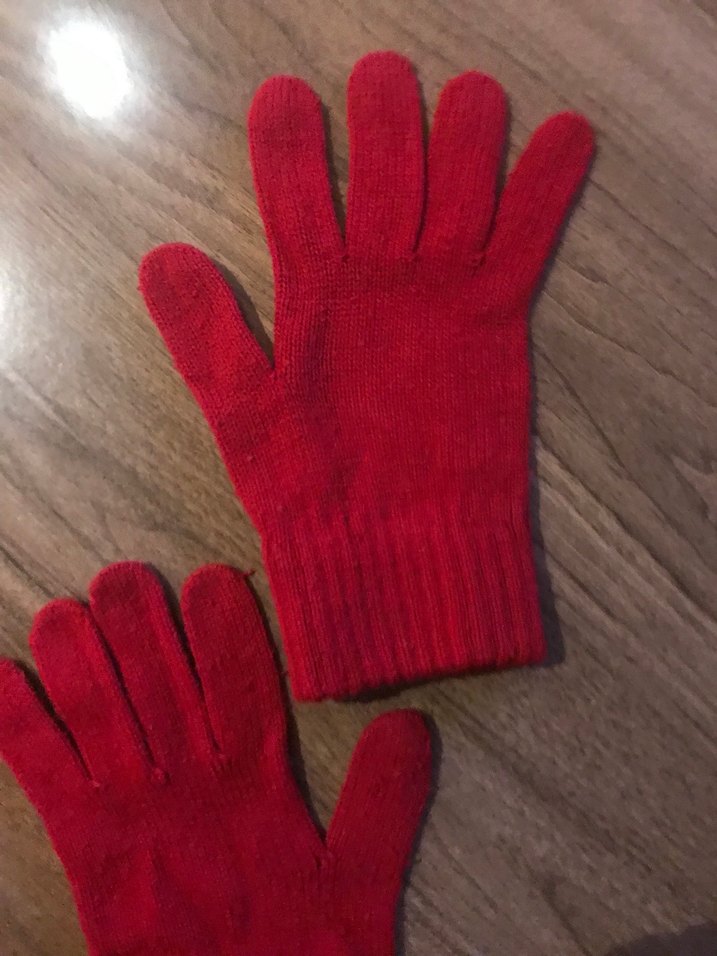 Kırmızı Kadın Örme Eldiven - Görsel 2