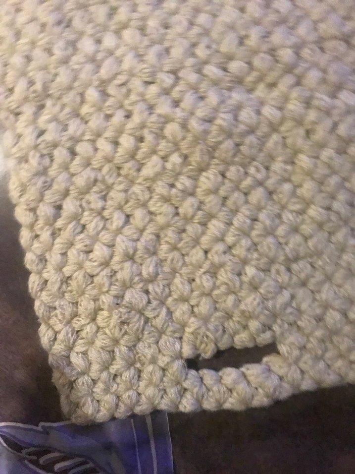 Beyaz Örgü Desenli Banyo Lifi - Görsel 2