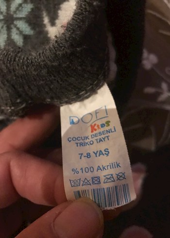 Kız Çocuk Çok Renkli Nakışlı kışlık  Triko Tayt - Görsel 4