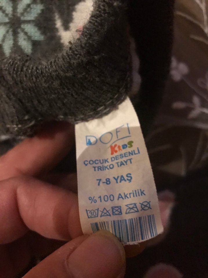 Kız Çocuk Çok Renkli Nakışlı kışlık  Triko Tayt - Görsel 4