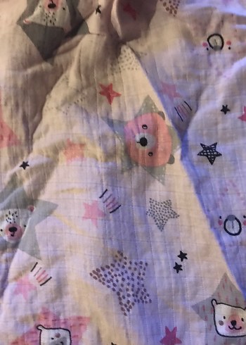 BabyCo Pembe Nakışlı Çocuk Müslin kapüşonlu bornozu - Görsel 7