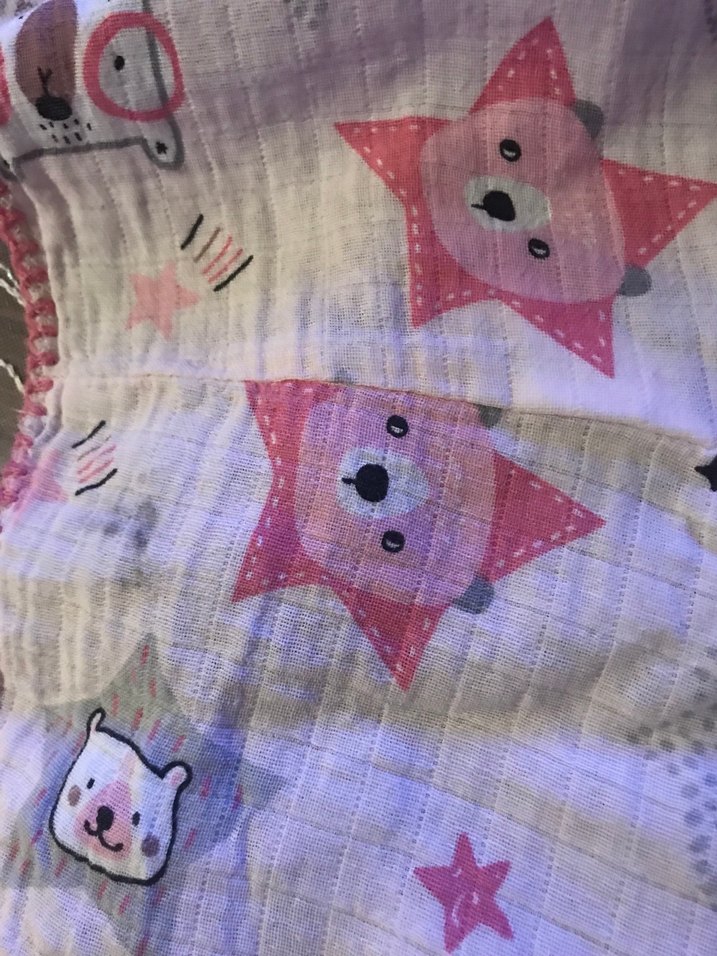 BabyCo Pembe Nakışlı Çocuk Müslin kapüşonlu bornozu - Görsel 4