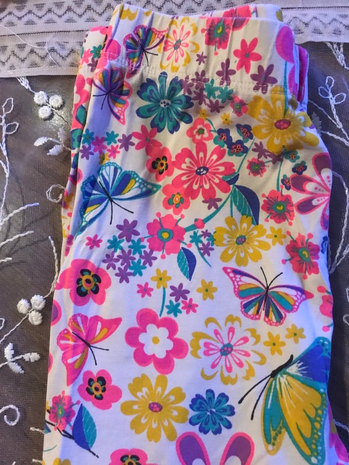 Çiçek Desenli penye Bohem Kız Taytı Çiçek Detaylı - Görsel 2