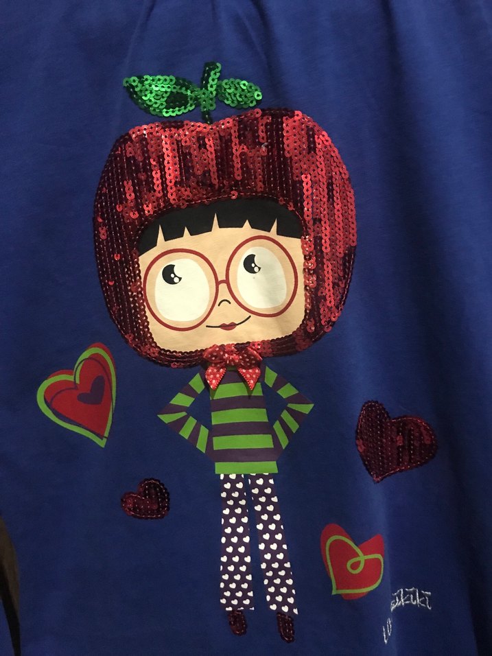 Lcw Kız Çocuk Mavi Uzun Kollu Baskılı Tişört - Görsel 2