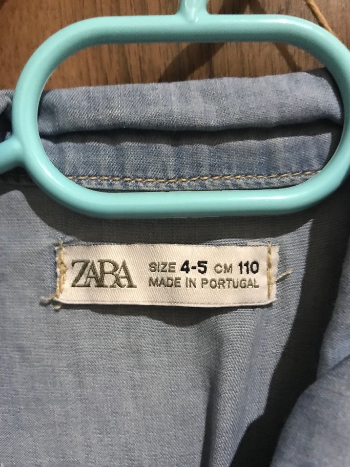 Zara  Kısa Kot Ceket, Düğmeli, Mavi - Görsel 3