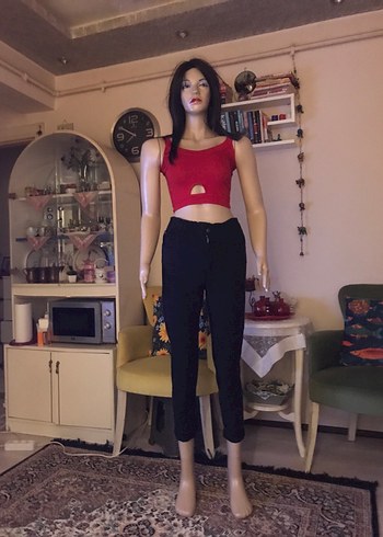 Ambar Kırmızı V Yaka pencere Mini Bustiyer - Görsel 2