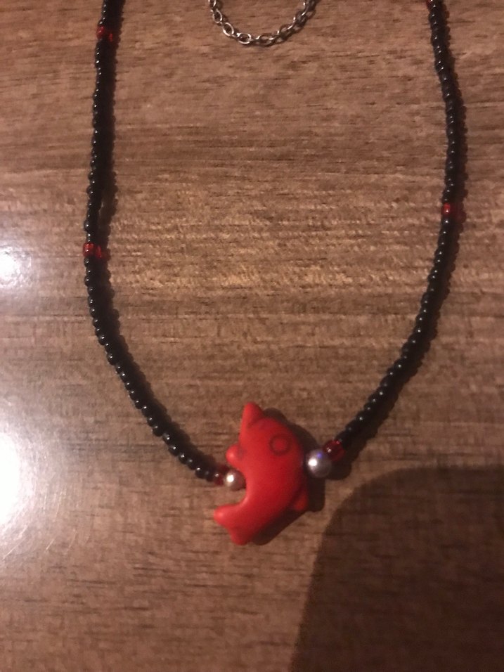 Kırmızı Balıklı  Çocuk Kolye - Görsel 2