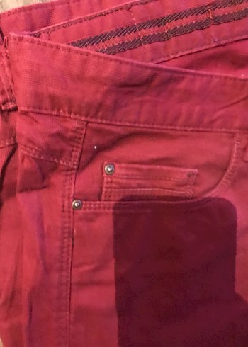 Bordo Erkek ince kadife  Kumaş Pantolon - Görsel 2