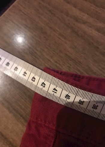 Bordo Erkek ince kadife  Kumaş Pantolon - Görsel 5